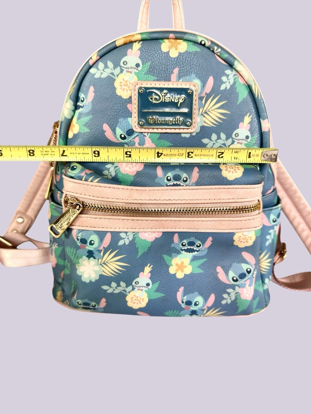 Loungefly Rare Lilo & Stitch Floral Print Mini Backpack-Rare OG HEART Logo - Picture 13 of 16